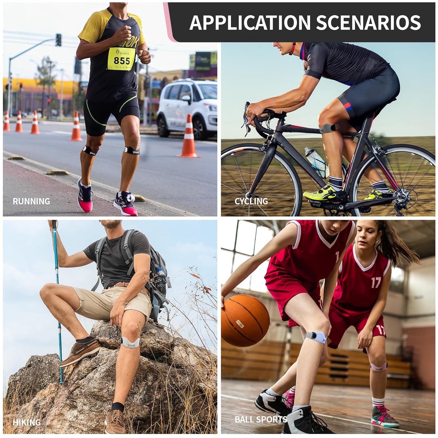 Patellar Support Strap For Knee Pain and Tendonitis (2 straps - Pair)